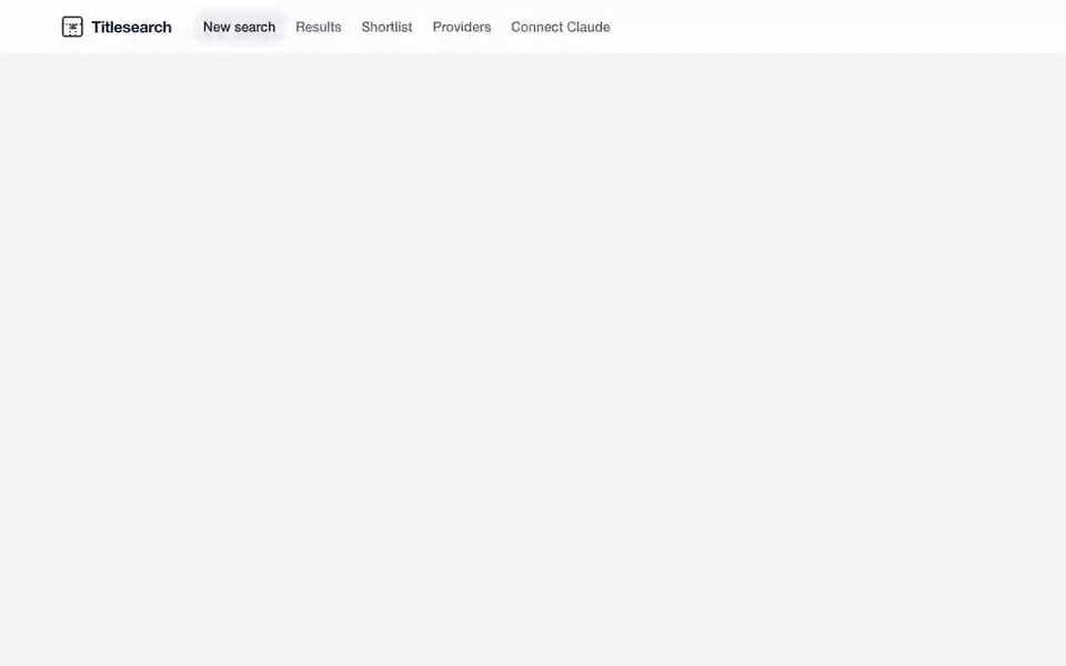 A search for a field-service scheduling product: names suggested from the description, previews of the taken domains, a domain report, and a shortlist. Sample data.